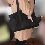 ルカルカ　エアリー ギャザーポケット 2wayマザーズバッグ ブラック