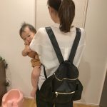 カジュアル過ぎず甘過ぎないので、毎日のお出掛けに丁度良いママリュック